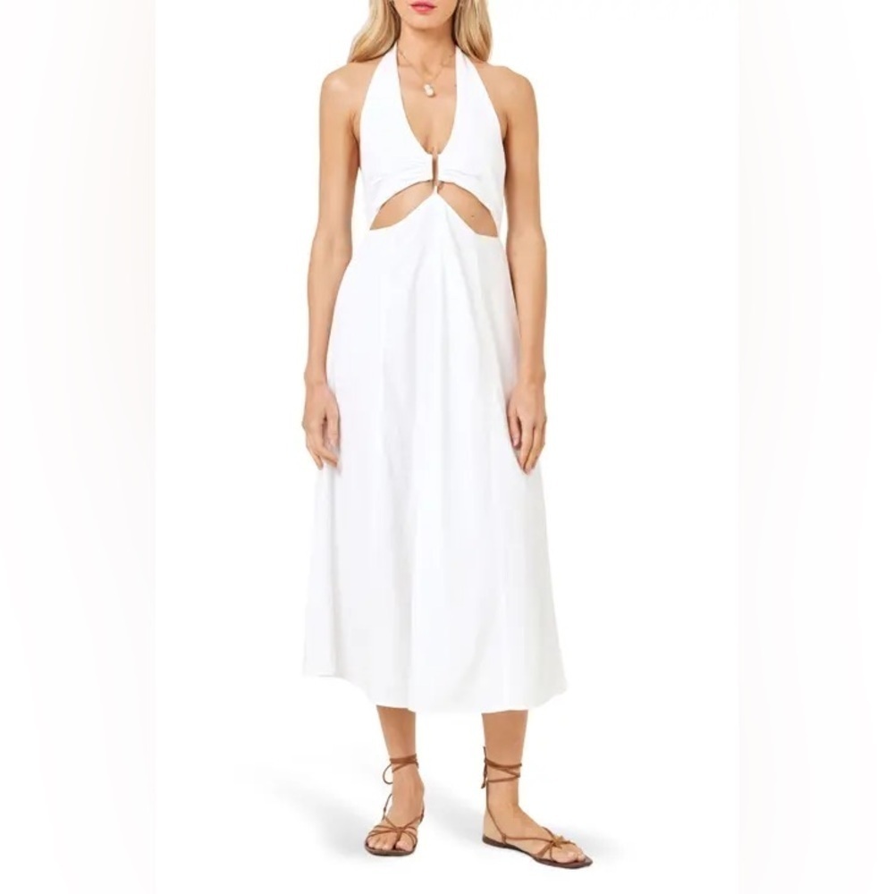 LSPACE Eliza Cutout Cover-Up Halter Dress $178 (selling online) EUC size Medium